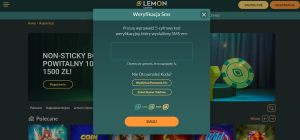 weryfikacja SMS w Lemon Casino