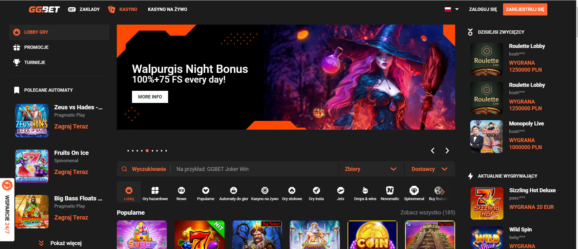 GGBet Casino strona główna