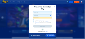 Spin City rejestracja