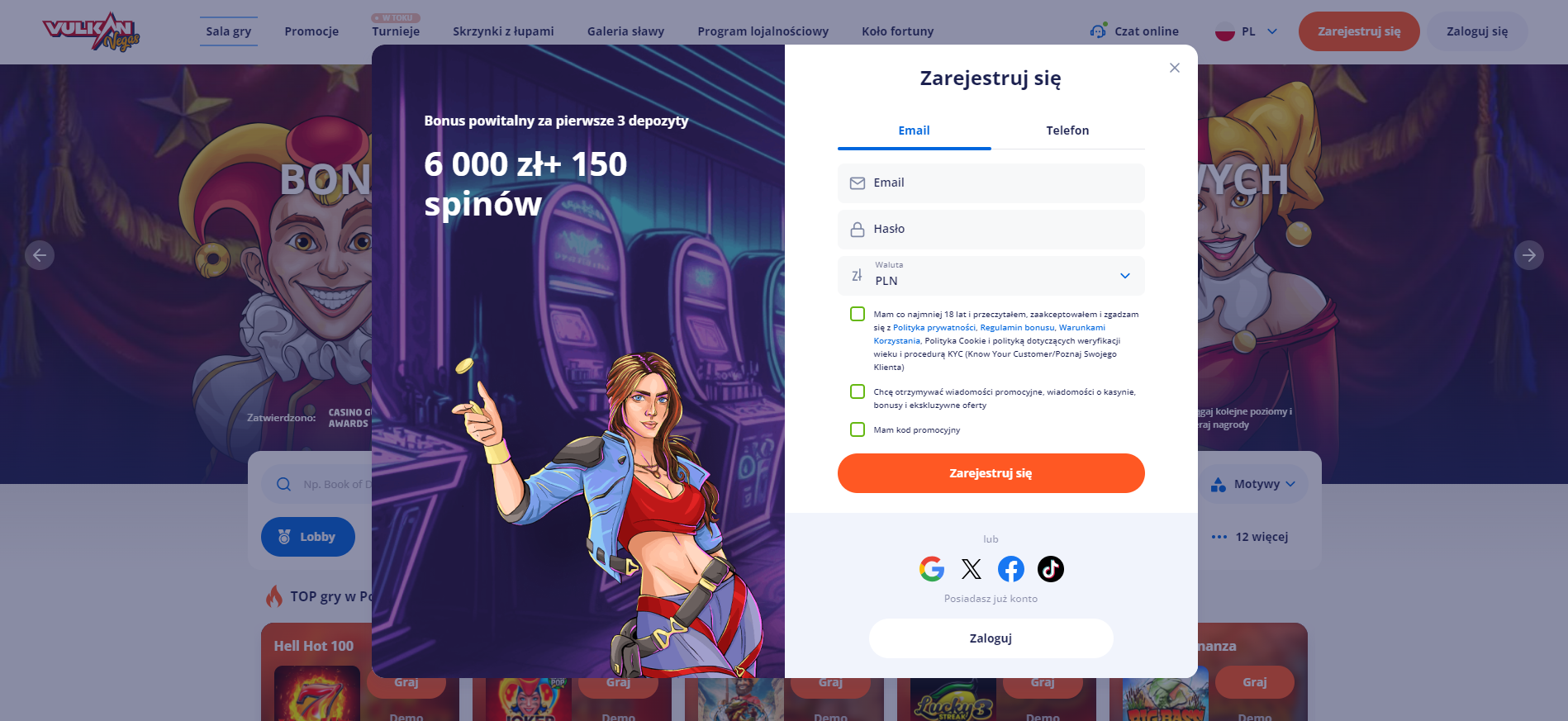 Vulkan Vegas rejestracja